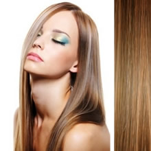 REMY Extensiones de cabello de cortina 18" (45cm) - recto color #8 ceniza marron