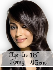 Clip in REMY hair extensions 18" (45cm) - straight - Online Store