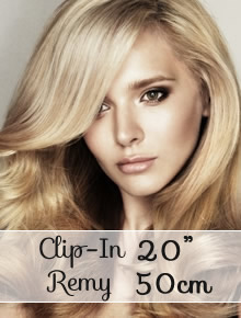 Clip in REMY hair extensions 20" (50cm) - straight - Online Store