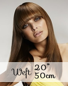 Weft hair extensions 20" (50cm) - straight - Online Store