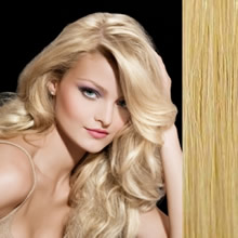 Clip in Remy hair extensions 18" (45cm) - straight color 22 light blonde