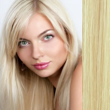 Weft hair extensions 18" (45cm) - straight color 613 blonde