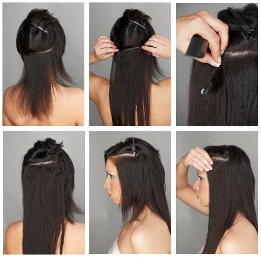 Clip in hair application