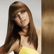 Реми треса естествена коса 50см права цвят #6 светло кафява