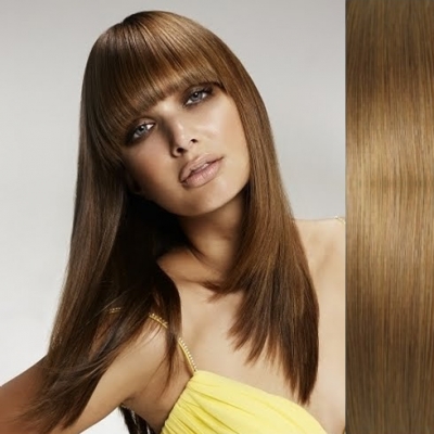 REMY Extensiones de cabello de cortina 18" (45cm) - recto color #6 marron claro