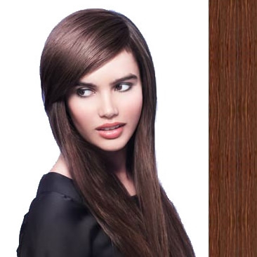 Side Swept Clip In Hair Fringe color #2 dark brown