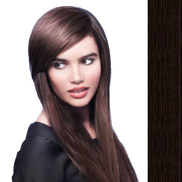 Side Swept Clip In Hair Fringe color #1 black