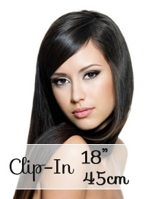 Clip in hair extensions 18" (45cm) - straight - Online Store