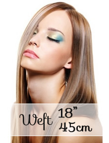 Weft hair extensions 18" (45cm) - straight - Online Store