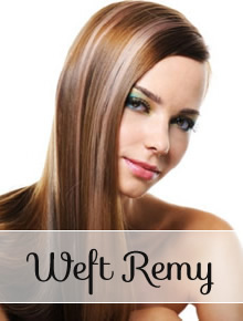 Weft remy hair extensions 18" (45cm) - straight - Online Store